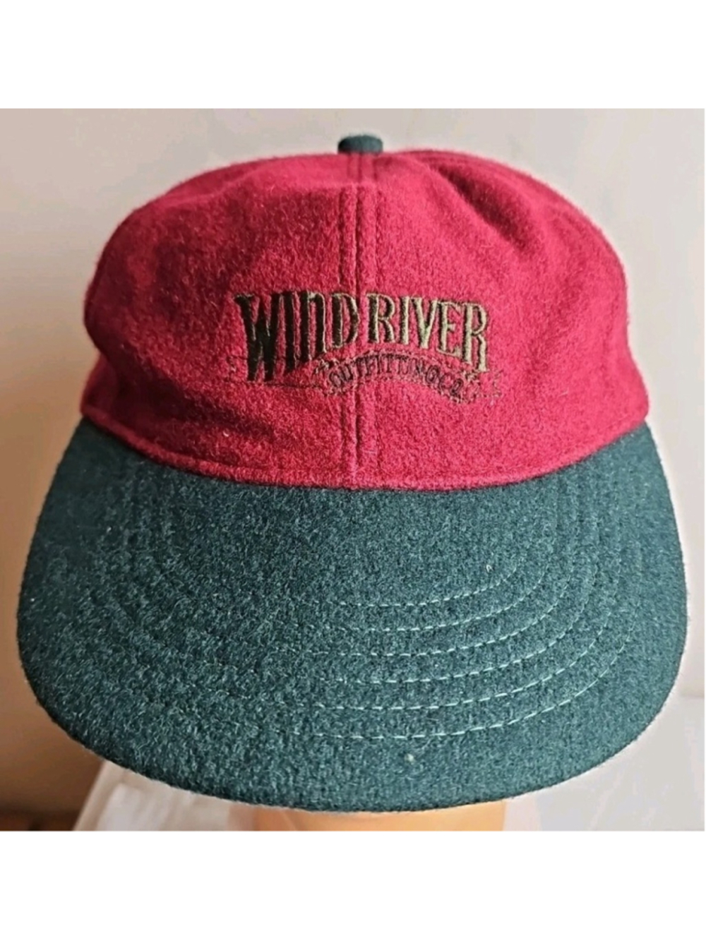 Vintage Wind River Outfitting Adjustable Wool Leather Strap Hat Made In Canada